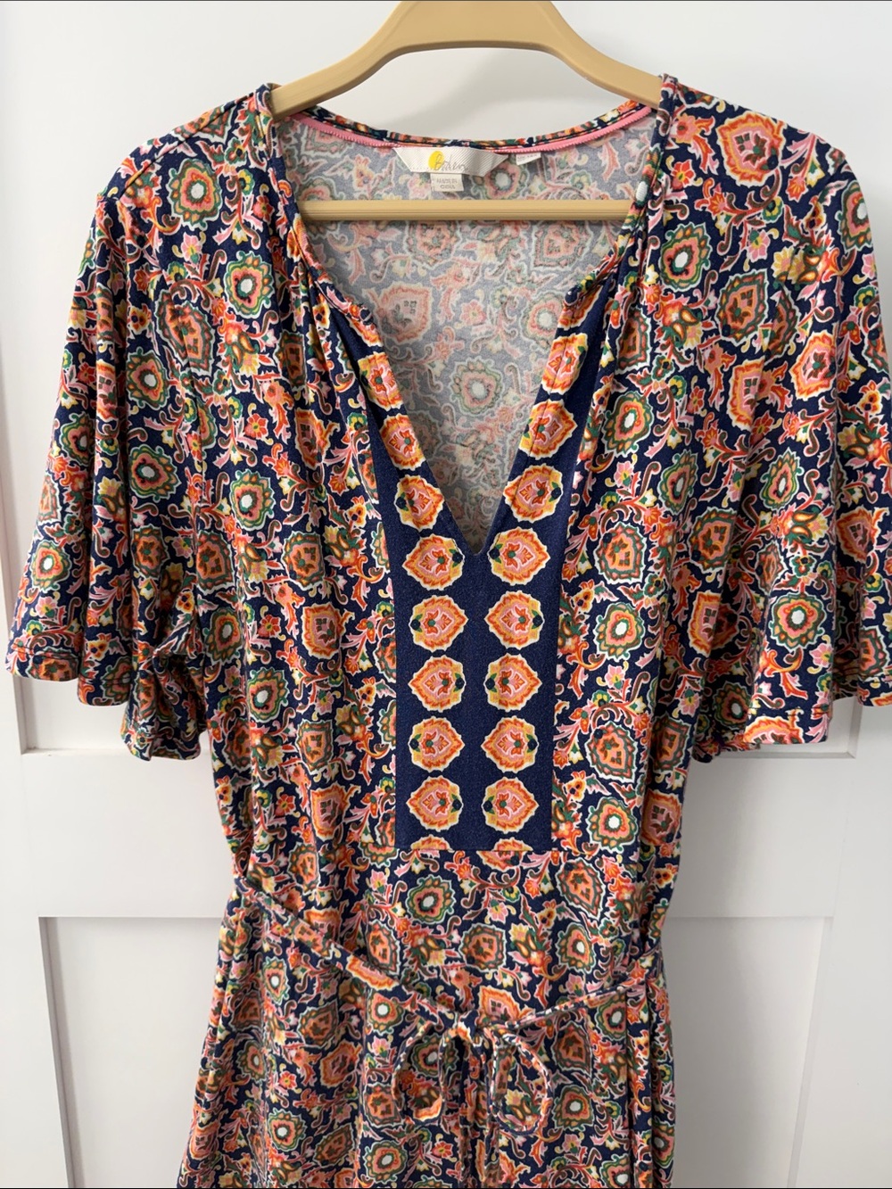 Boden Maxi Dress with Navy Placket - Picture 3 of 14